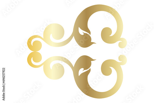Vector damask vintage baroque scroll ornament swirl. Victorian monogram heraldic shield swirl. Retro floral leaf pattern border foliage antique  acanthus calligraphy engraved tattoo.Tile decor element