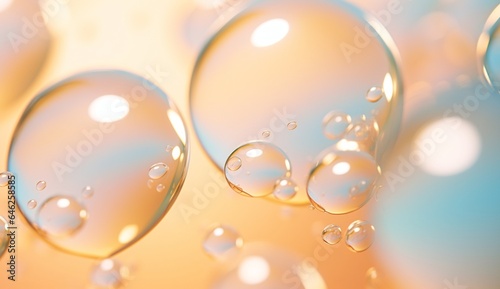 abstract golden warm and pastel texture background, serum or essence bubble, collagen drop with advertising background