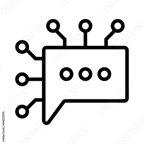 Artificial intelligence chat. Speech bubble icon. Vector illustration. Isolated on white.