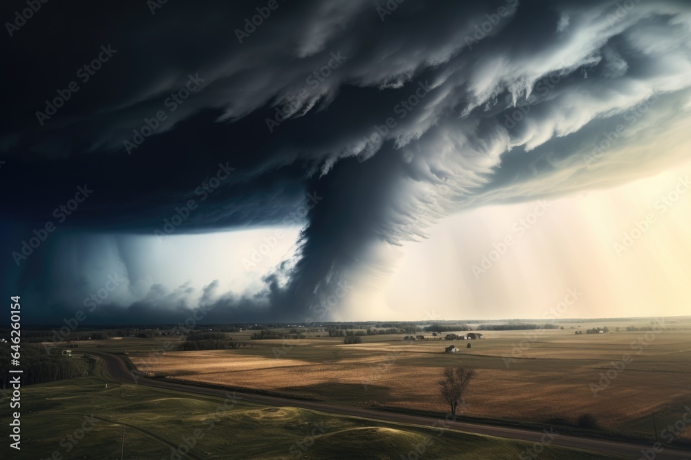 A huge tornado in nature.