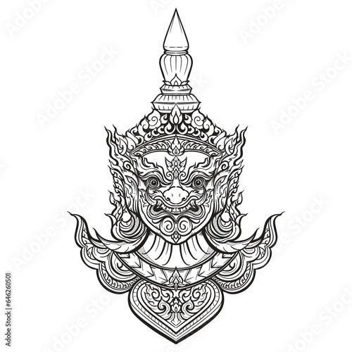 Giant Thai hand drawn pattern