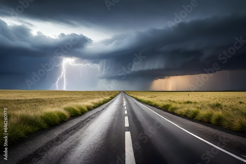 storm over the road