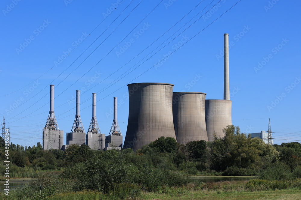Blick auf ein Gaskraftwerk in der Stadt Werne in Nordrhein-Westfalen