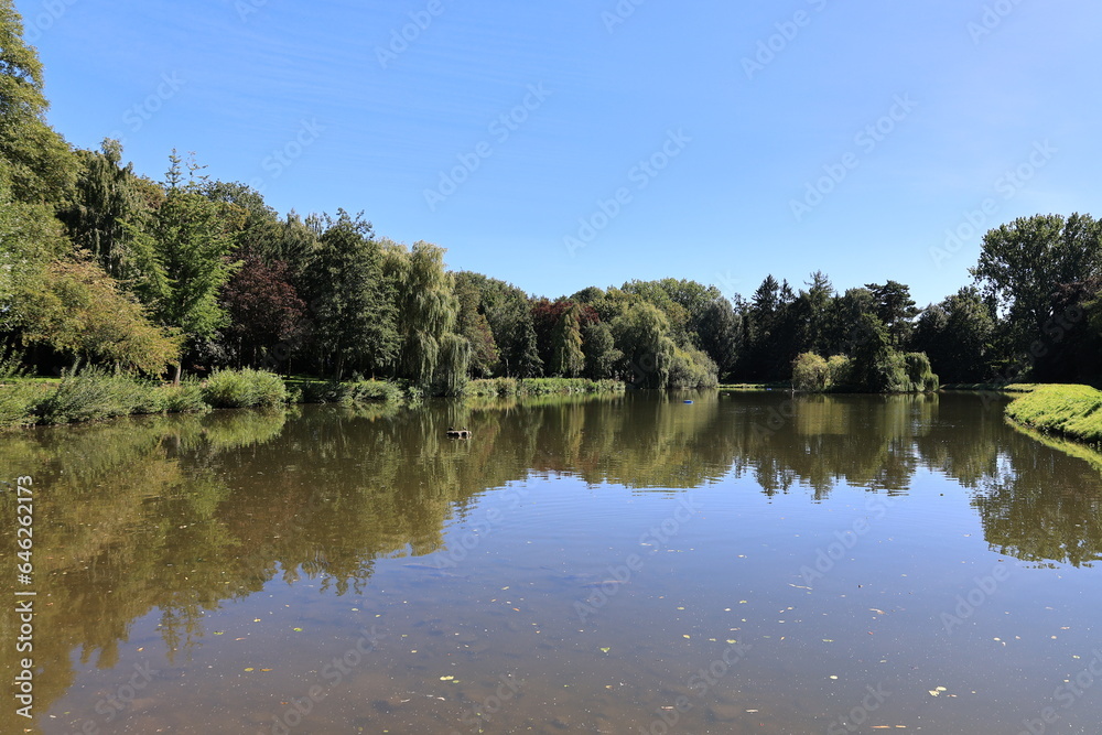 Blick in den Stadtpark (Salinepark ) der Stadt Werne im Münsterland