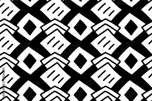 Doodling line handdrawn minimalist seamless pattern	black white