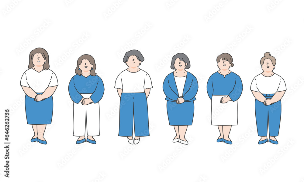 女性のビジネスパーソンのイラストセット　