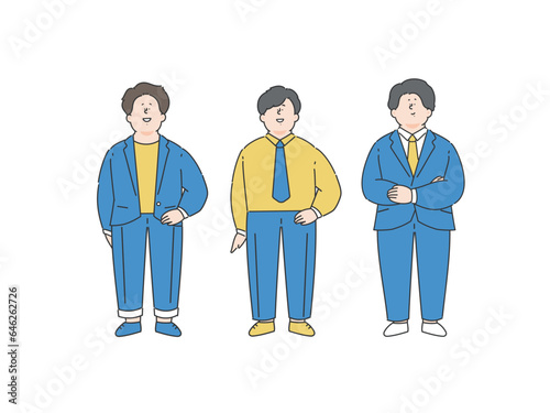 男性のビジネスパーソンのイラストセット　