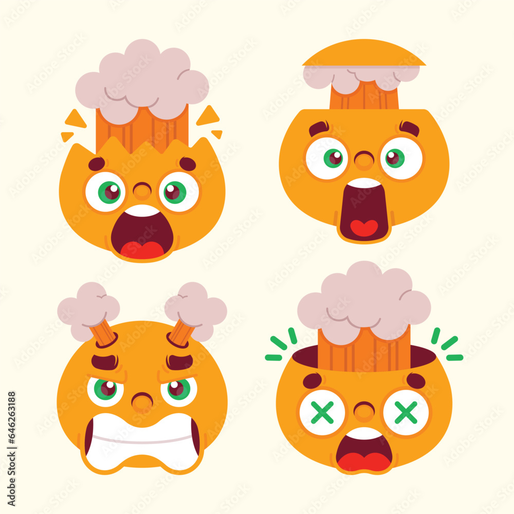 Naklejka premium flat design head exploding emoji illustration