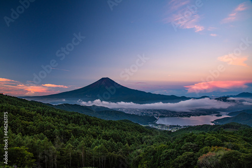 西川林道から富士山と雲海