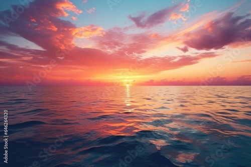 Sundown on the sea background