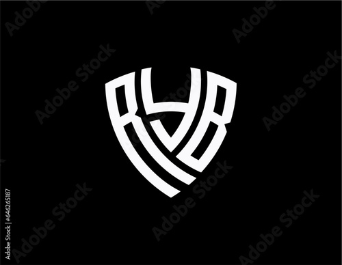 RYB creative letter shield logo design vector icon illustration