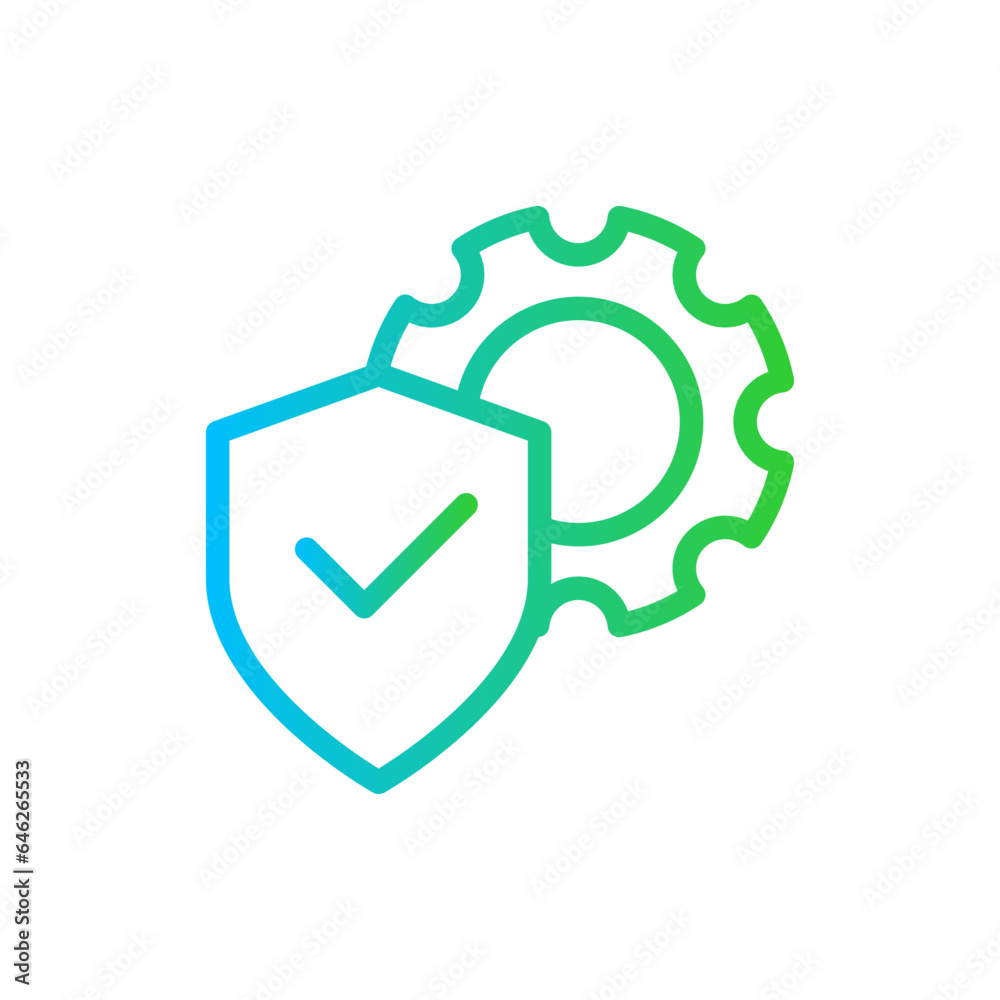 Security control cyber security icon with blue and green gradient outline style. control, security, line, business, protection, web, sign. Vector Illustration Security control cyber security icon with blue and green gradient outline style. control, security, line, business, protection, web, sign. Vector Illustration