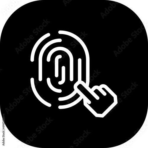 Fingerprint cyber security icon with black filled line outline style. fingerprint, security, protection, password, finger, symbol, technology. Vector Illustration