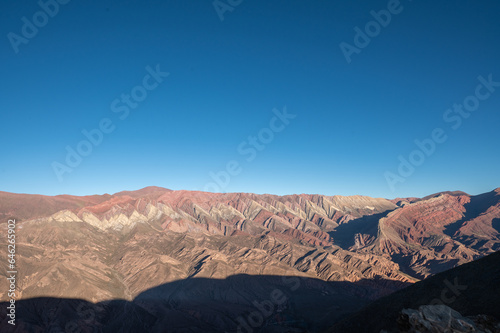 Serranía de Hornocal, the hill of the fourteen colors in the Quebrada de Humahuaca, Jujuy, Argentina.