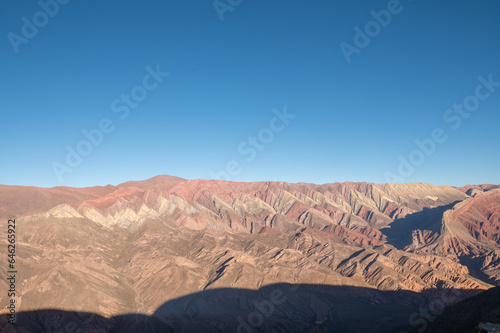 Serran  a de Hornocal  the hill of the fourteen colors in the Quebrada de Humahuaca  Jujuy  Argentina.