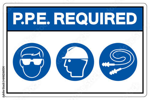 PPE. Required Symbol Sign ,Vector Illustration, Isolate On White Background Label .EPS10