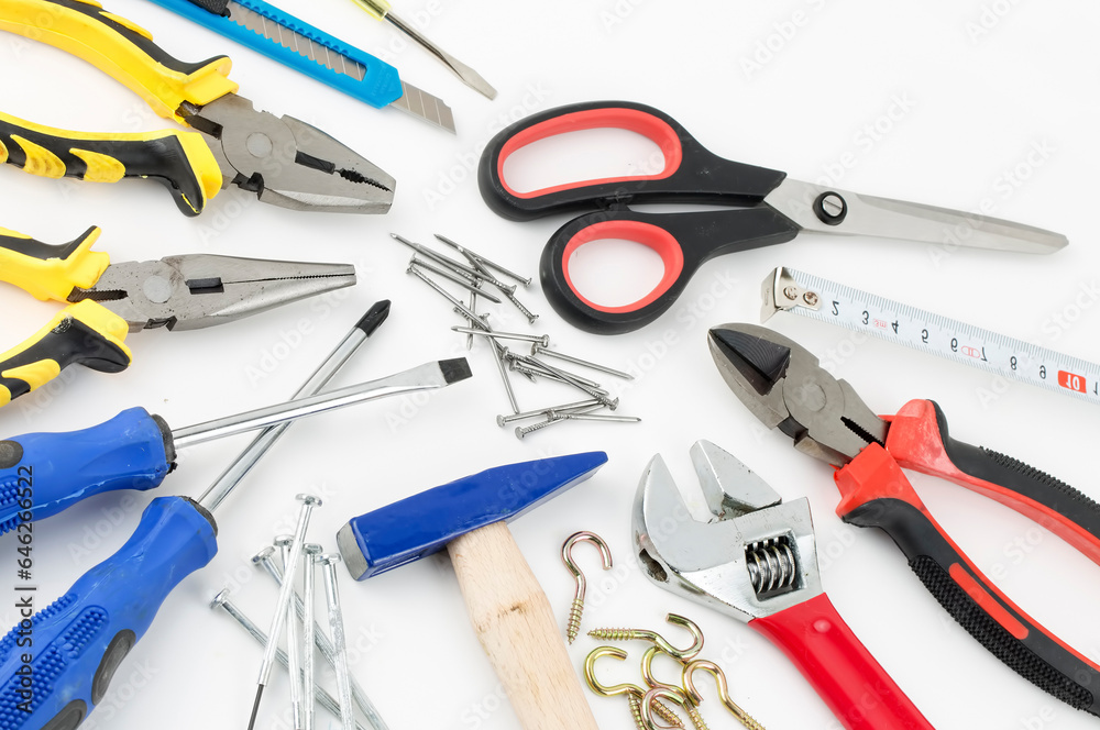 Industrial work tools,Set of tools isolated Industrial work tools,Set of tools isolated