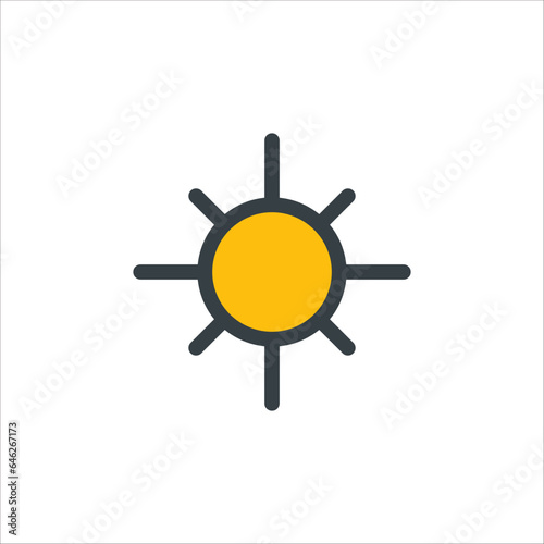 Sun minimal icon vector. Si...