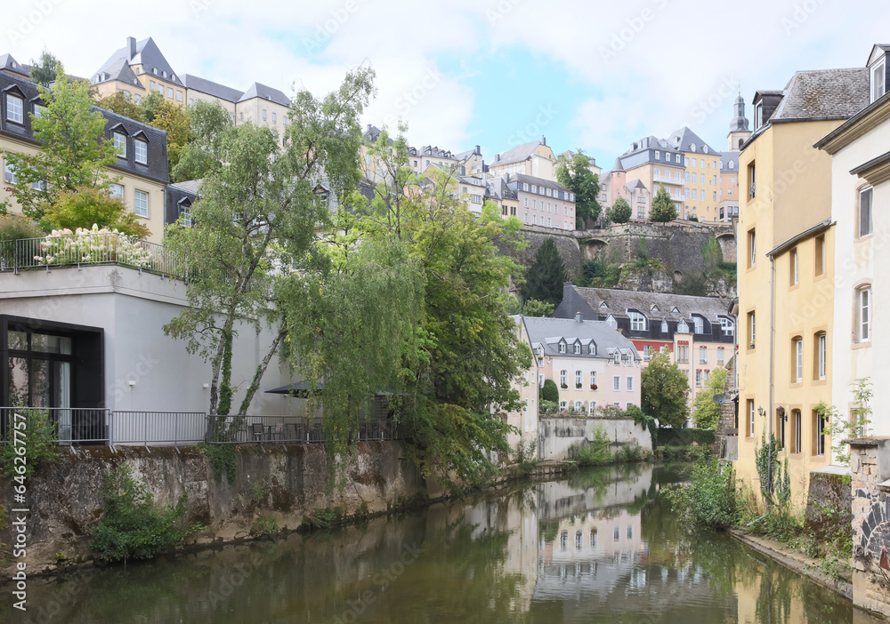assic view of the famous old town of Luxembourg City