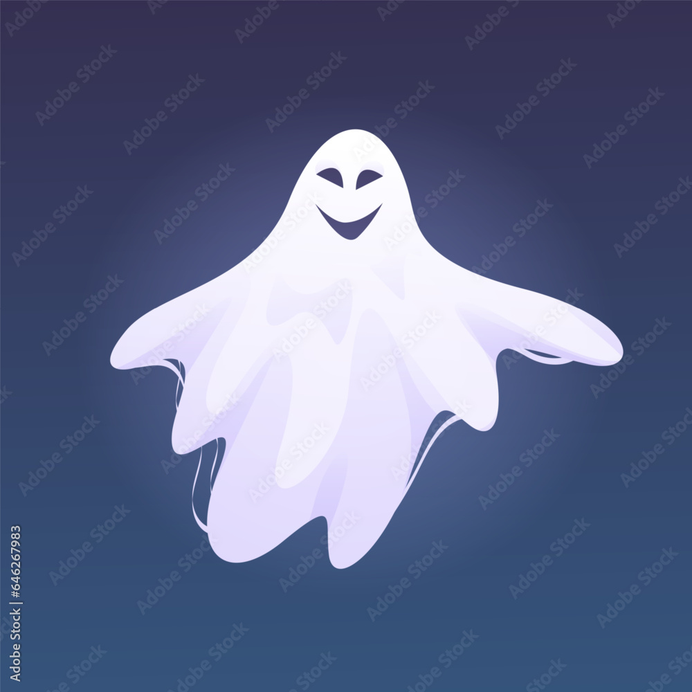 Spooky Ghost of halloween, isolated of personages in costumes. Halloween scary ghostly monster Spooky Ghost of halloween, isolated of personages in costumes. Halloween scary ghostly monster