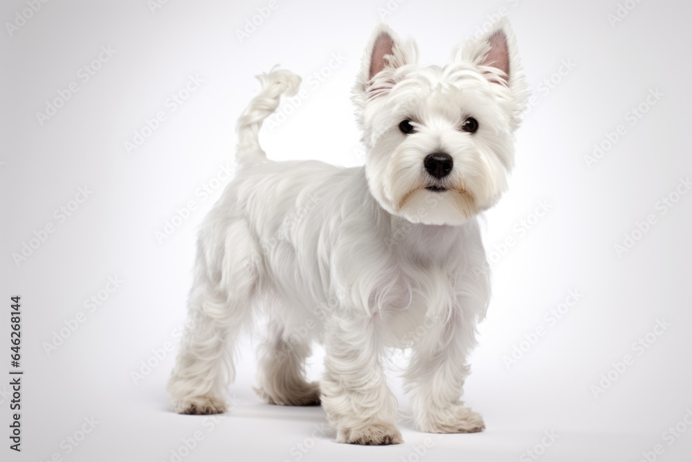 West highland white terrier on white background West highland white terrier on white background