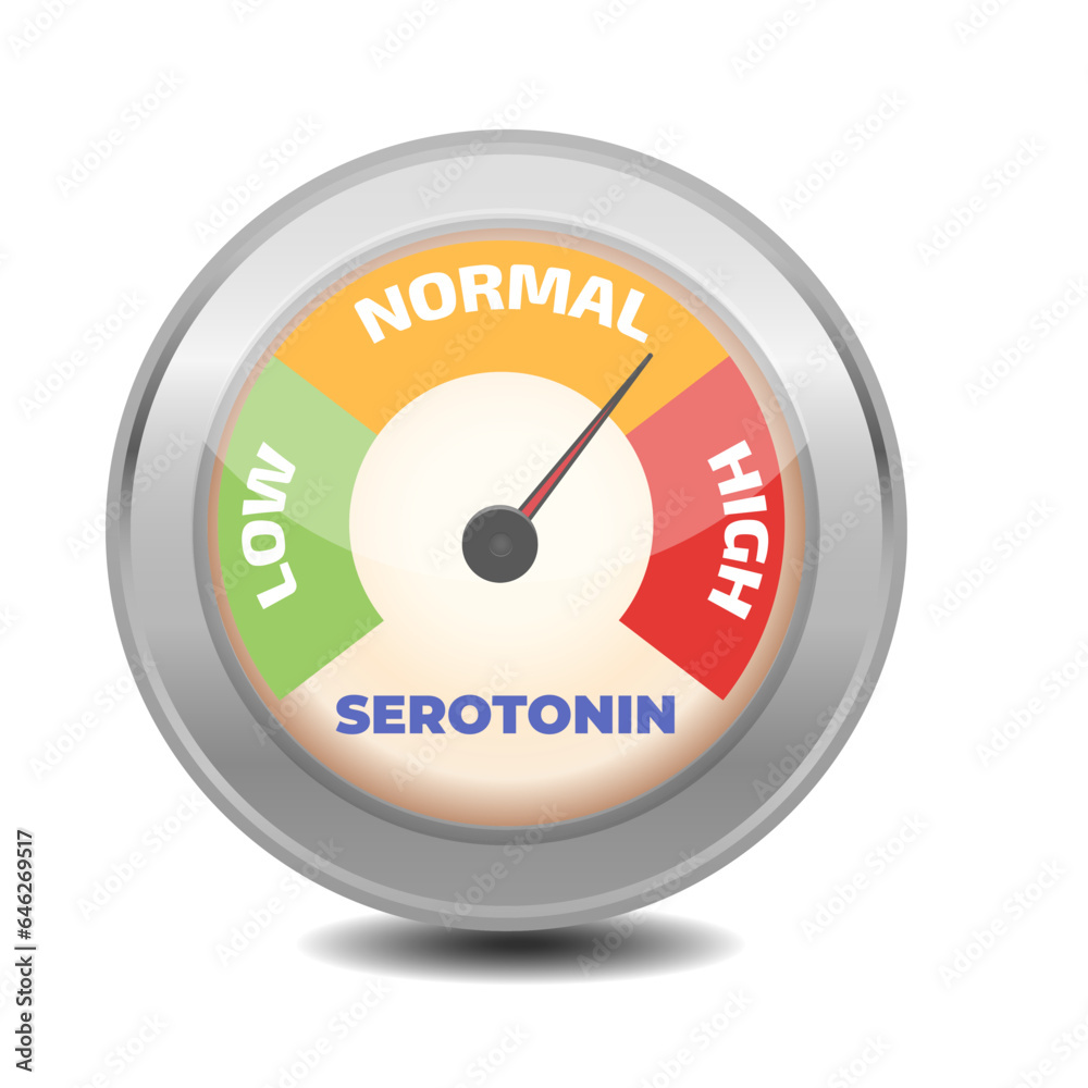 Serotonin level meter. Vector illustration Serotonin level meter. Vector illustration
