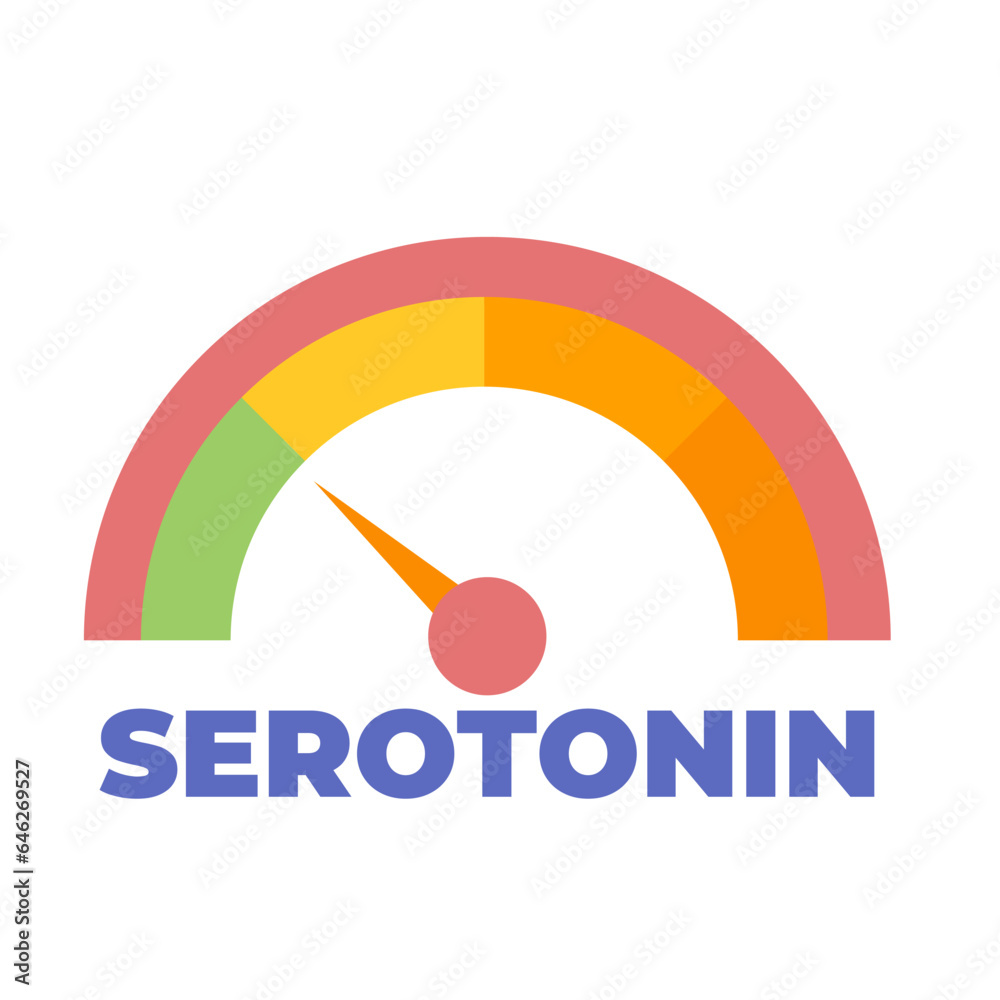 Serotonin level meter. Vector illustration Serotonin level meter. Vector illustration
