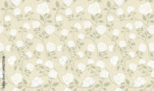 Vector Seamless Floral Pattern Illustration. Horizontally And Vertically Repeatable.