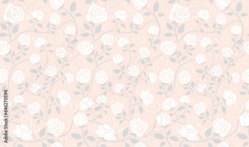 Vector Seamless Floral Pattern Illustration. Horizontally And Vertically Repeatable.