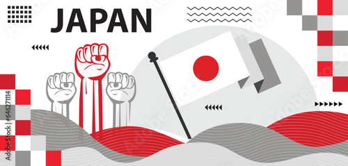 Japan national day banner with Japanese flag colors creative Design, japan national day celebration Banner design..eps