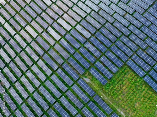 Aerial photovoltaic (pv) of new energy power base