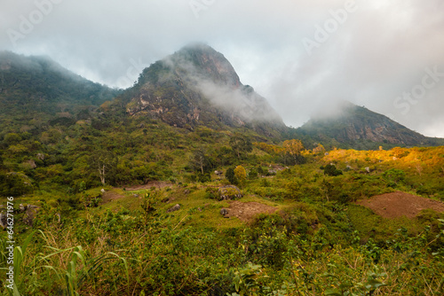 Scenic mountain landscapes at Lupanga Peak Trail in the Uluguru Mountains in Morogoro Region, Tanzania 