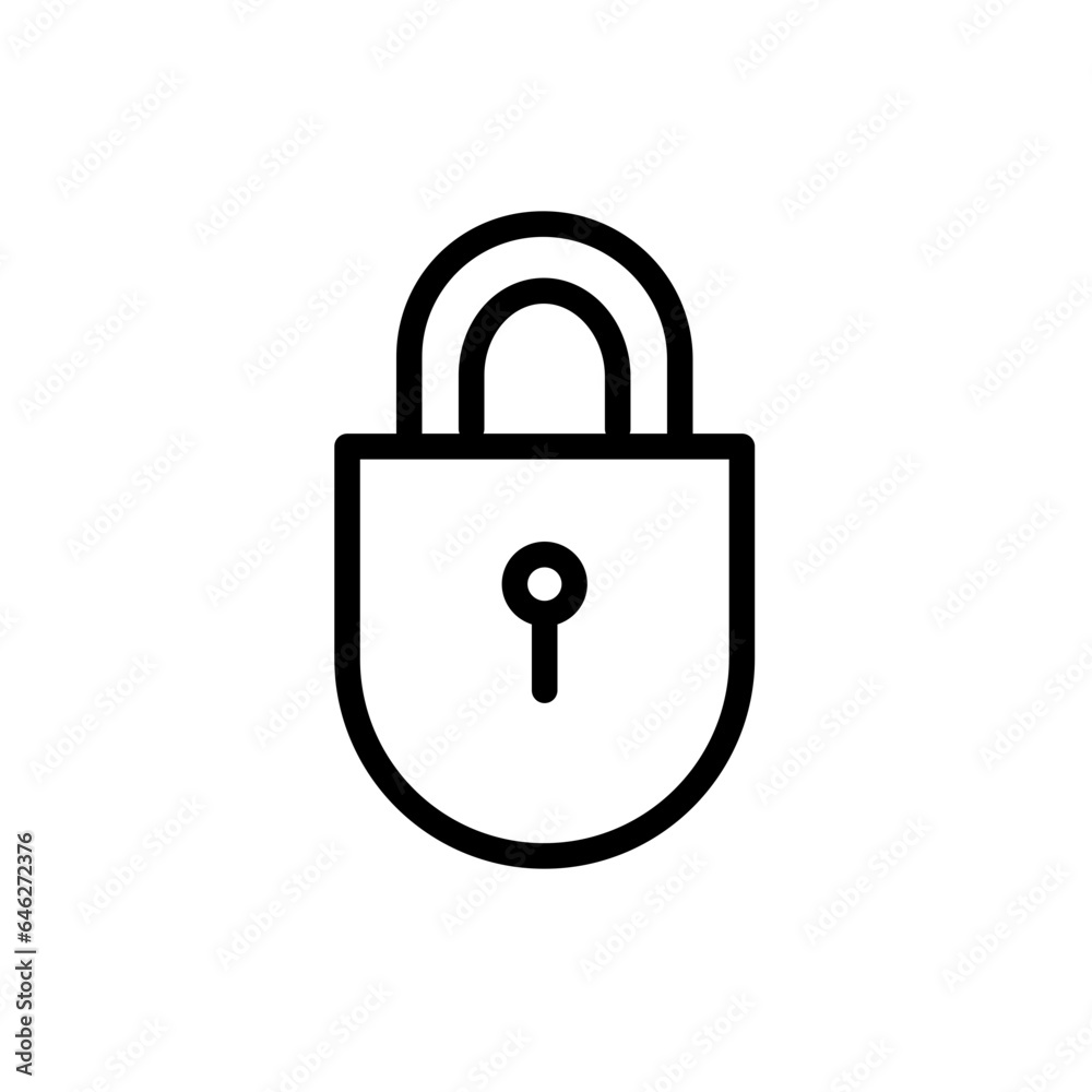 Lock safety icon with black outline. lock, safety, protection, security, symbol, password, safe. Vector illustration Lock safety icon with black outline. lock, safety, protection, security, symbol, password, safe. Vector illustration