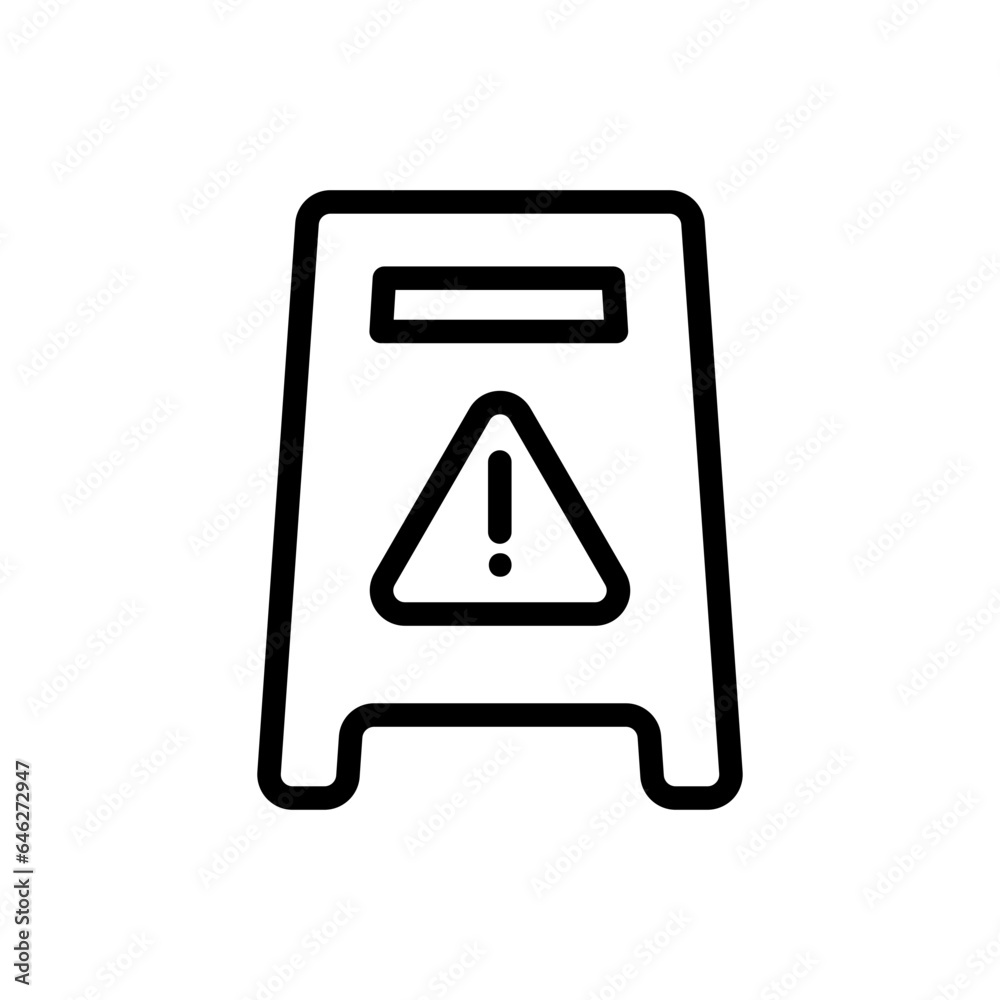 Hazard sign safety icon with black outline style. sign, caution, hazard, symbol, safety, danger, attention. Vector Illustration Hazard sign safety icon with black outline style. sign, caution, hazard, symbol, safety, danger, attention. Vector Illustration