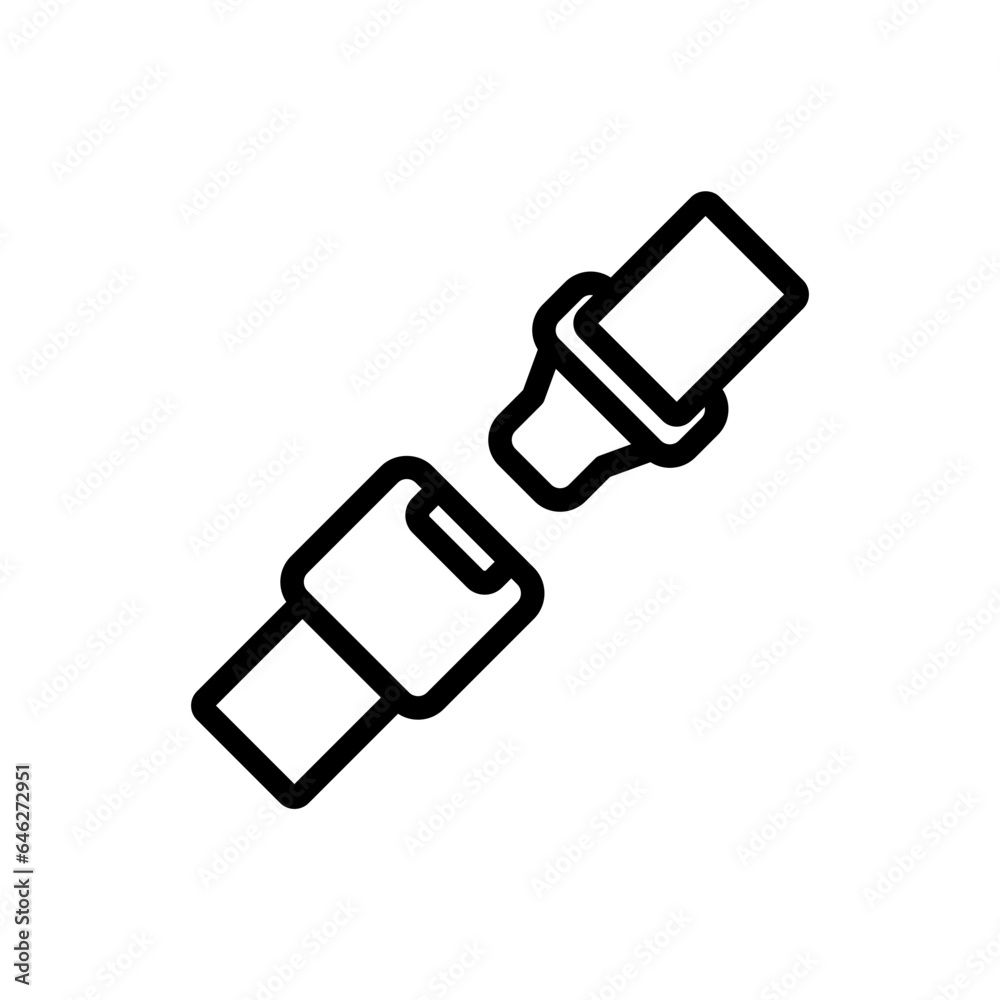 Seat belt safety icon with black outline style. car, belt, accident, seat, protection, caution, safe. Vector Illustration Seat belt safety icon with black outline style. car, belt, accident, seat, protection, caution, safe. Vector Illustration