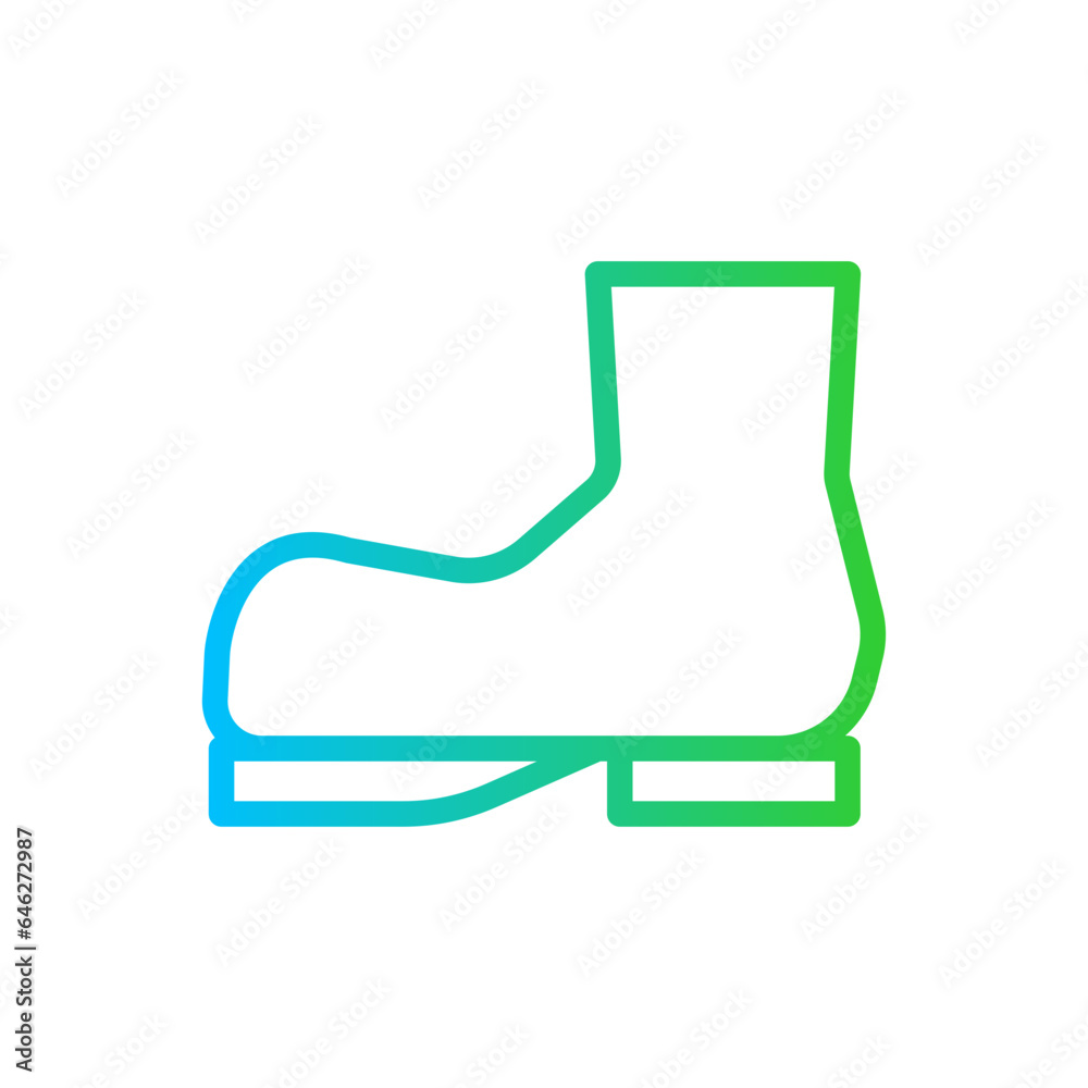 Safety boots safety icon with blue and green gradient outline style. safety, protective, protection, sign, wear, equipment, work. Vector Illustration Safety boots safety icon with blue and green gradient outline style. safety, protective, protection, sign, wear, equipment, work. Vector Illustration