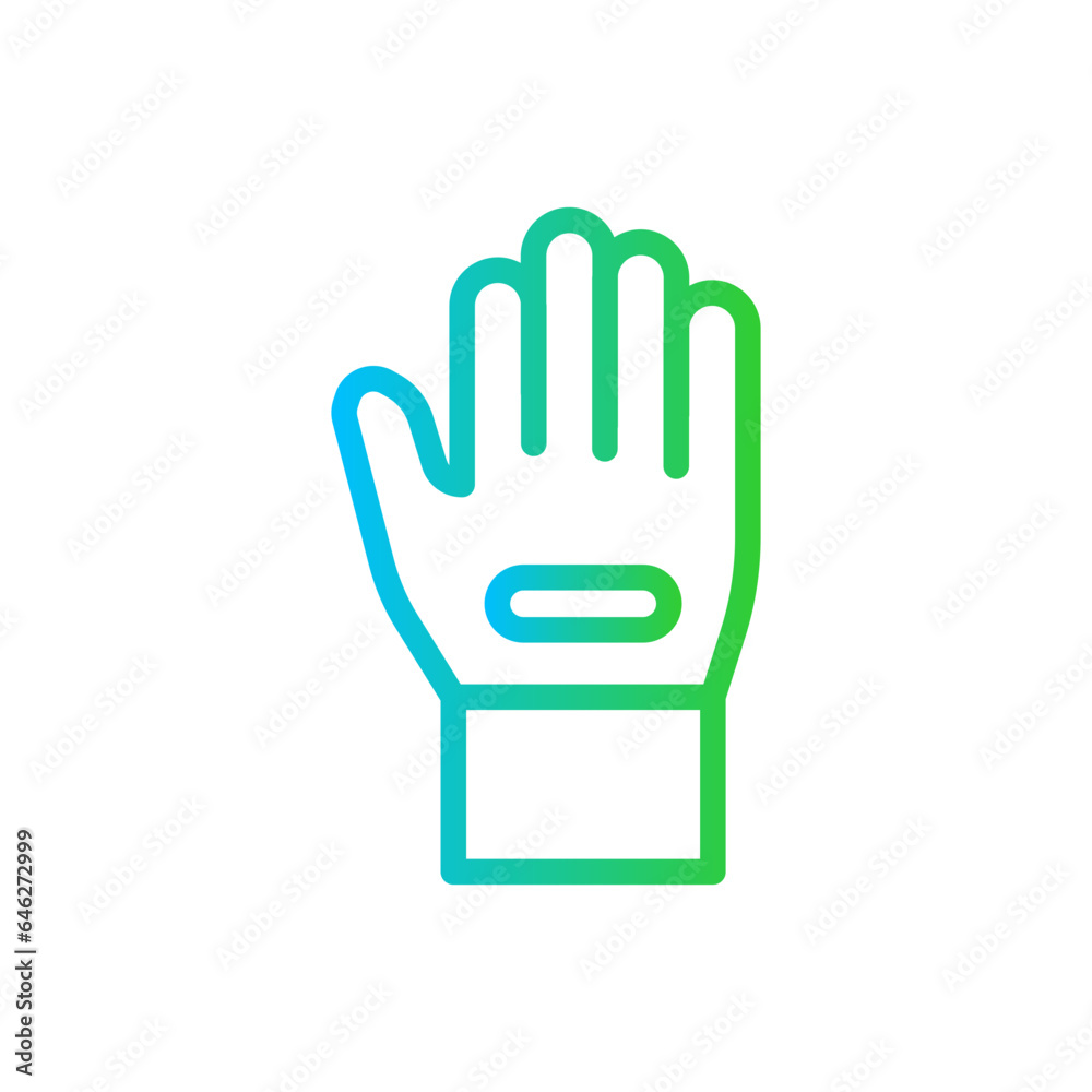 Safety gloves safety icon with blue and green gradient outline style. safety, protection, equipment, symbol, glove, protective, health. Vector Illustration Safety gloves safety icon with blue and green gradient outline style. safety, protection, equipment, symbol, glove, protective, health. Vector Illustration