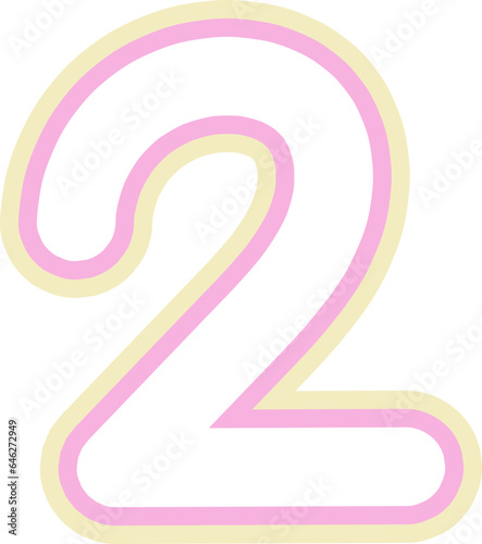 Cute pastel number hand draw decoration