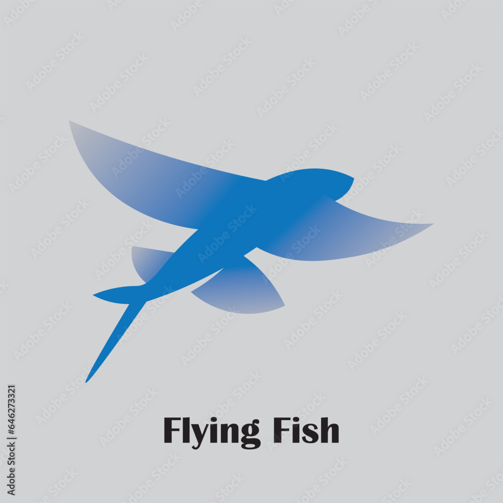 Flying fish vector logo design
