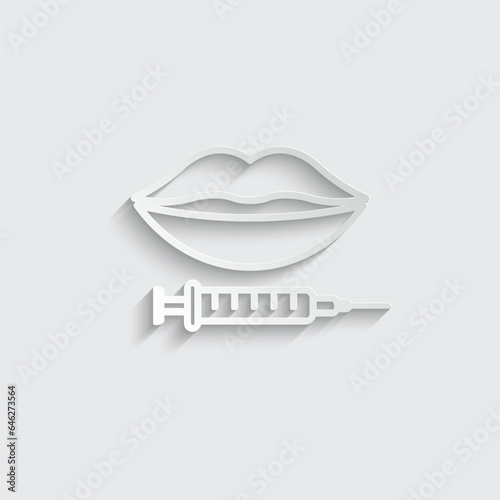 lips injection icon vector. beauty correction lips icon