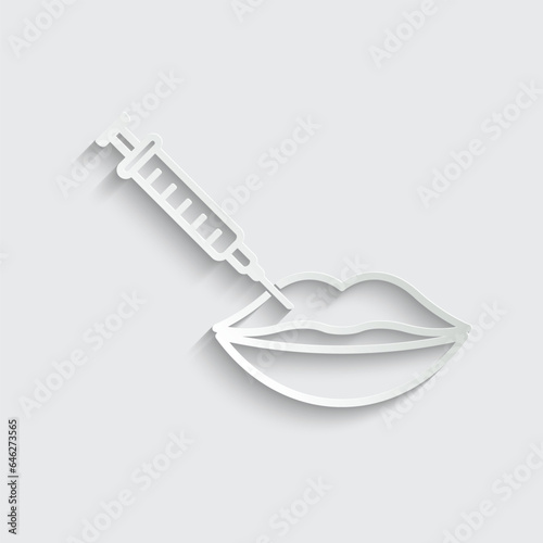 lips injection icon vector. beauty correction lips icon