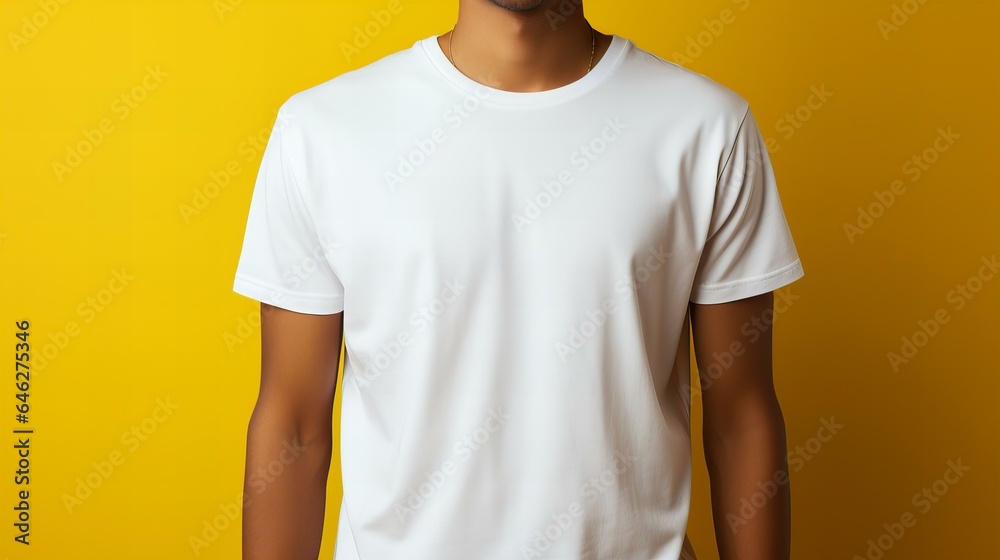 白いTシャツの男性 - obrazy, fototapety, plakaty 