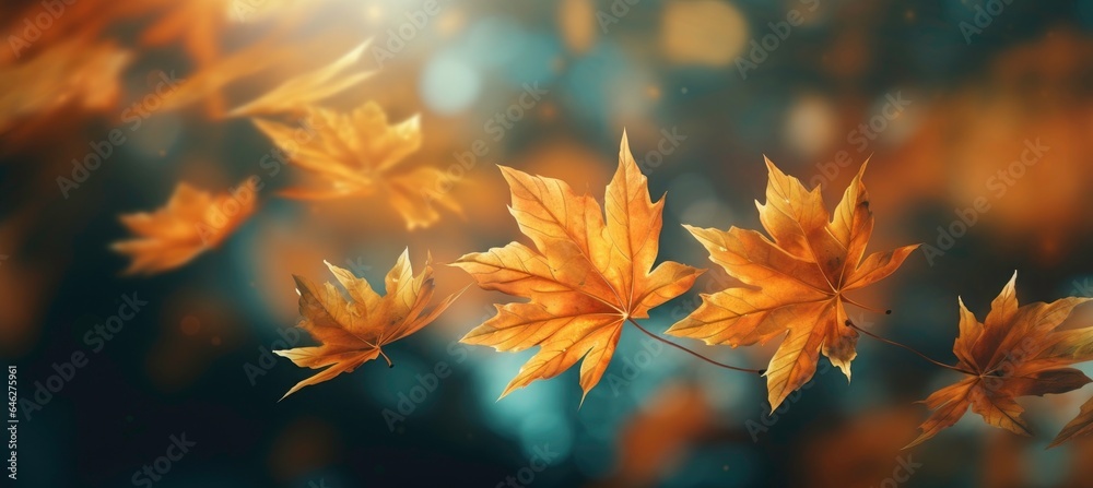 Close up of autumn leaves with motion blur, Close up of autumn leaves with motion blur,