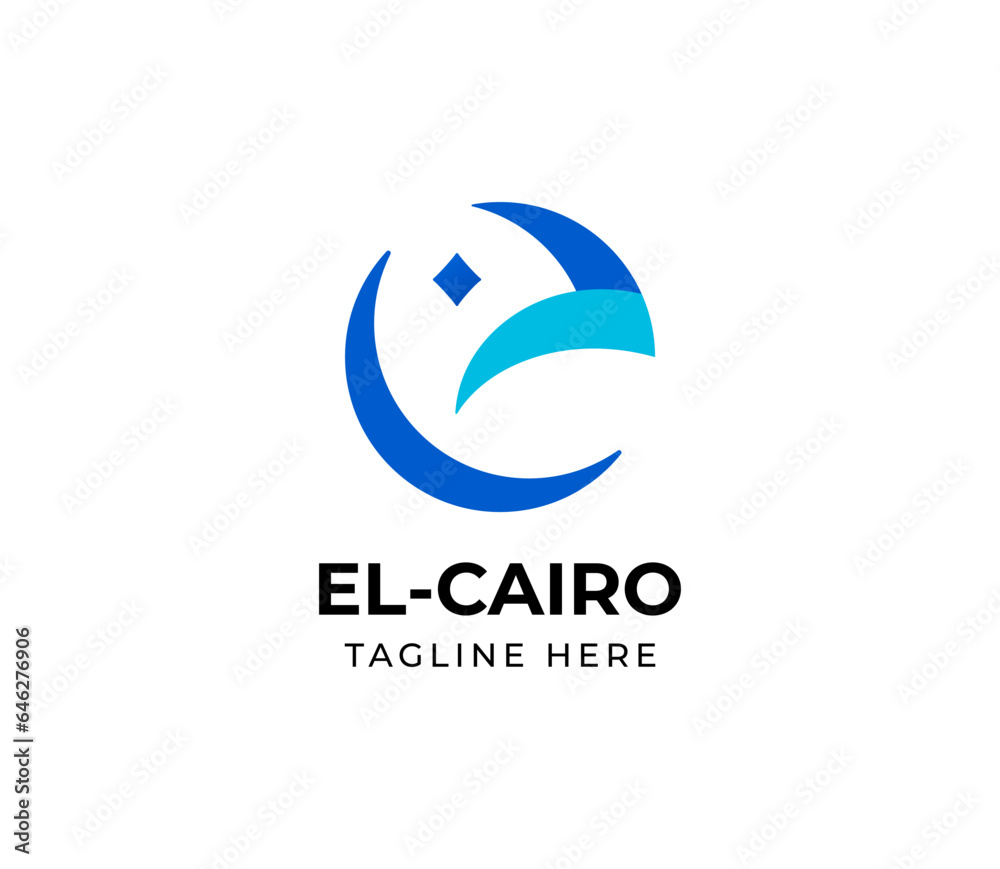 Islamic style letter E logo design template Islamic style letter E logo design template