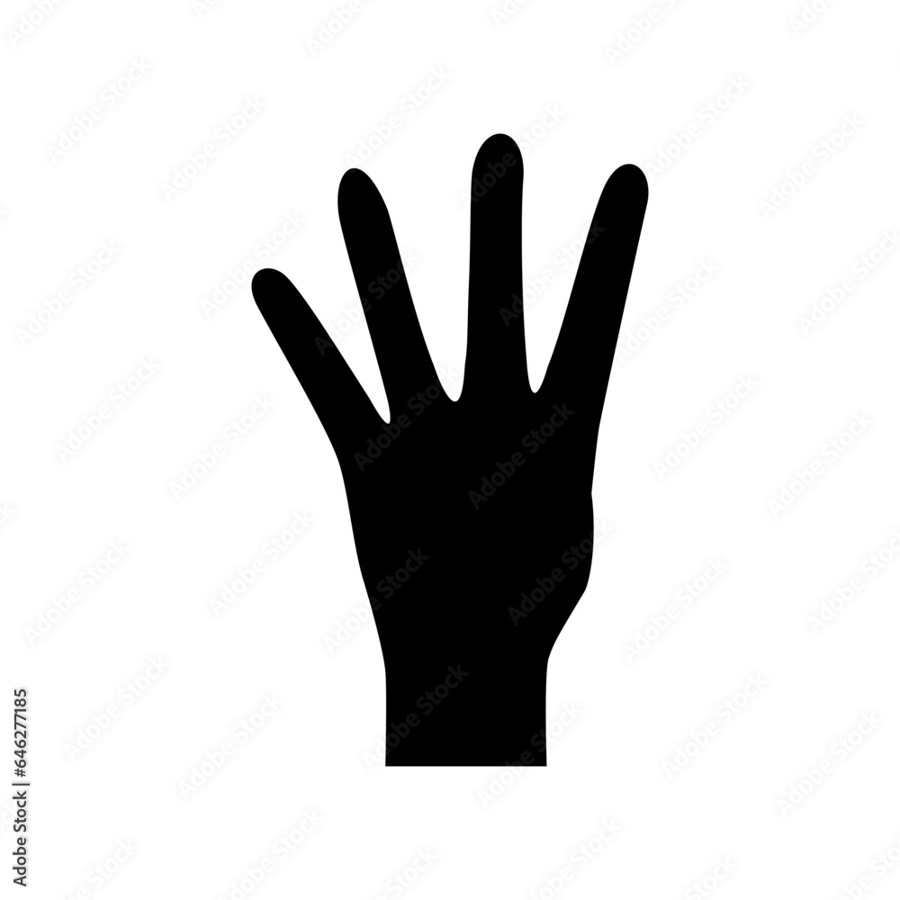 Hand symbol icon vector. Hand illustration sign. Symbol shown by the hand sign.