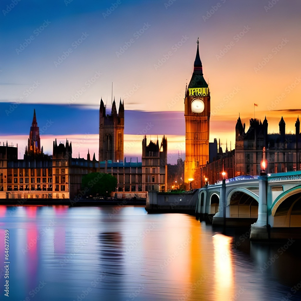 houses of parliament generating by AI technology