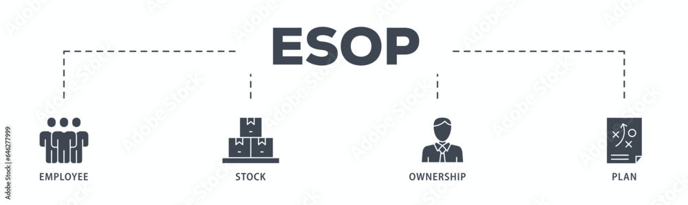 Esop banner web icon glyph silhouette for employee stock ownership plan ...