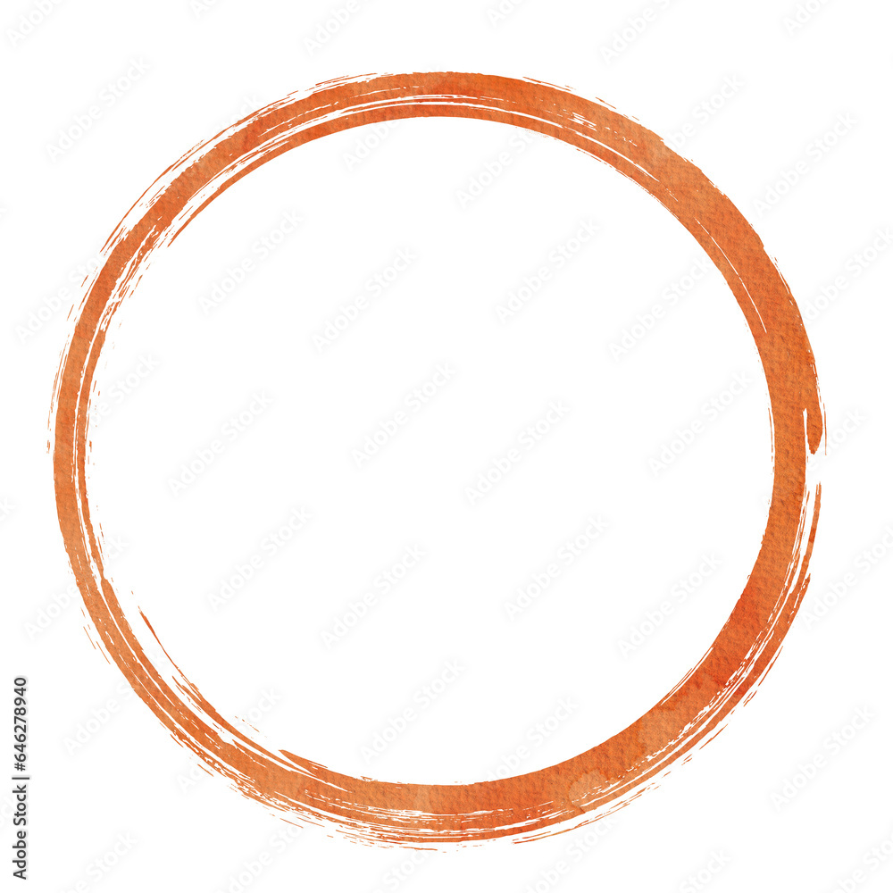 Watercolor circle brush strokes, Grunge round with brush Watercolor circle brush strokes, Grunge round with brush