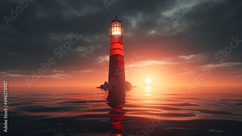 Financial Beacon: A minimalist lighthouse symbolizing guidance and stability in the world of finance