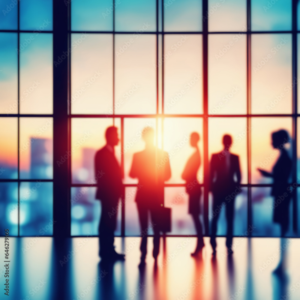 Silhouettes in office environment Silhouettes in office environment